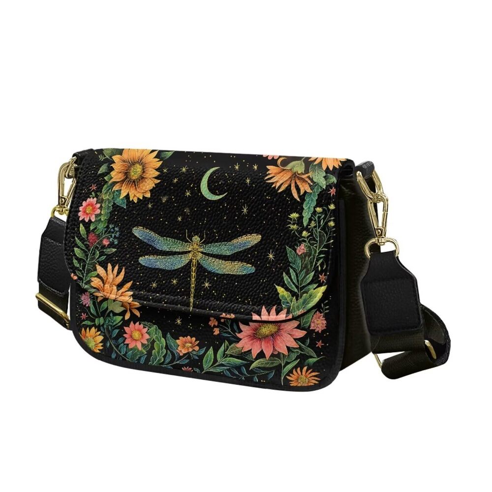 5563 Dragonfly Crossbody Tote Bags Sling Bags Cute Floral Handbags Mini
